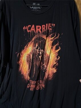 Black & Fiery Orange 'Carrie' Graphic Art Print - Horror Poster Style